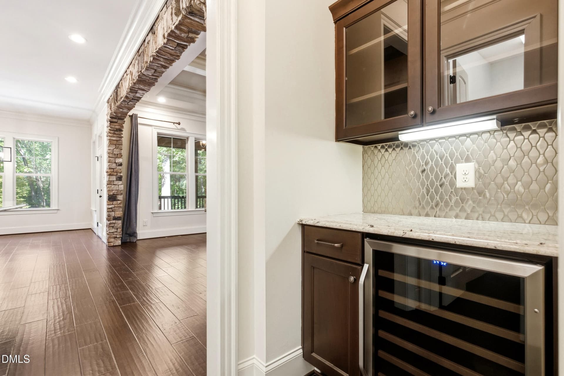 Butlers Pantry with Wine Refrigerator - 1708 Everett Ridge Court, Wake Forest, NC 27587