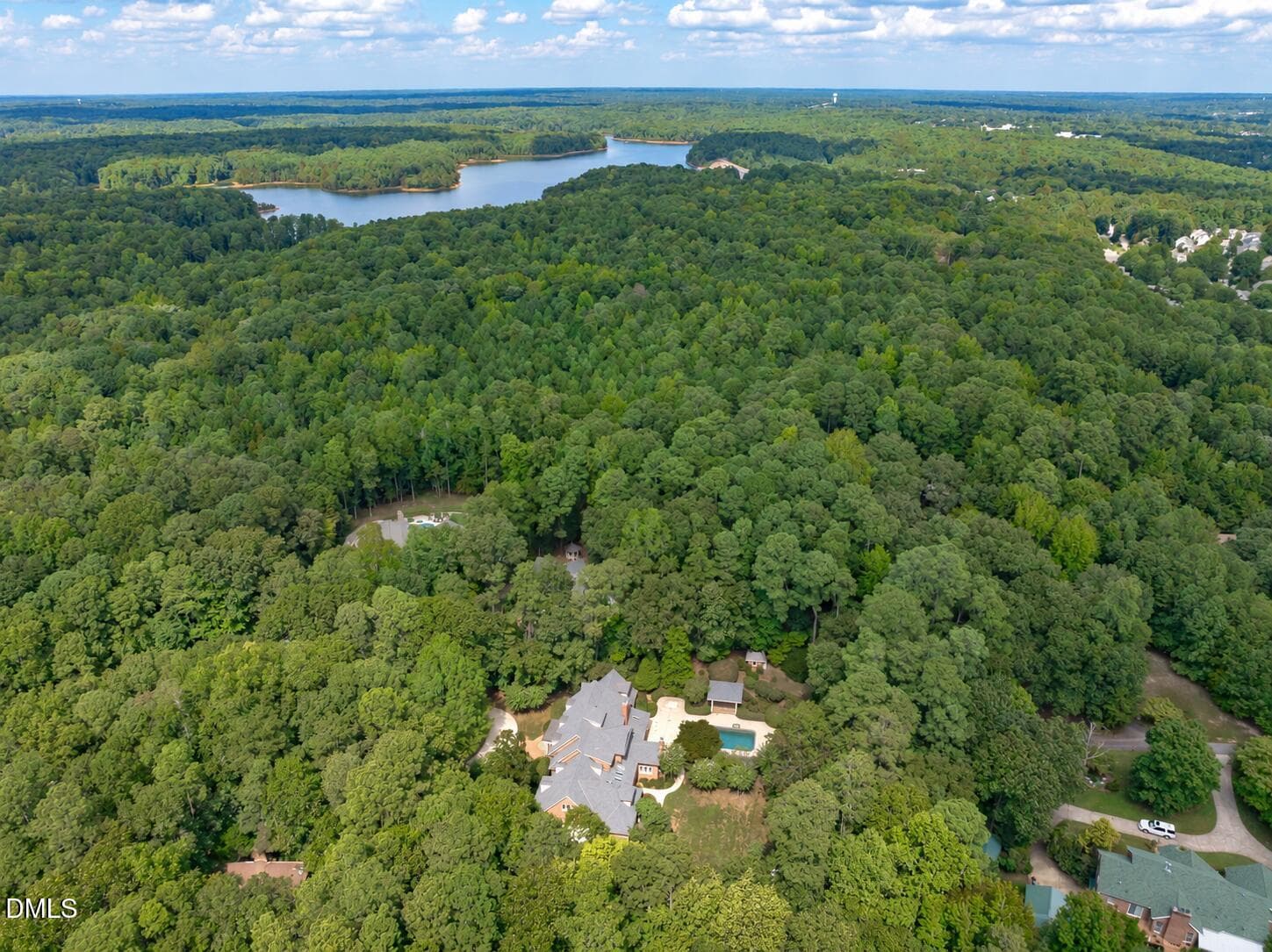Aerial 10 - clear pool water - 11204 Trescott Court, Raleigh, NC 27614