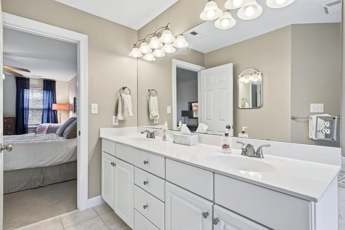 Dual Vanities in Primary Bath - 3024 Whitehart Lane, Raleigh, NC 27606