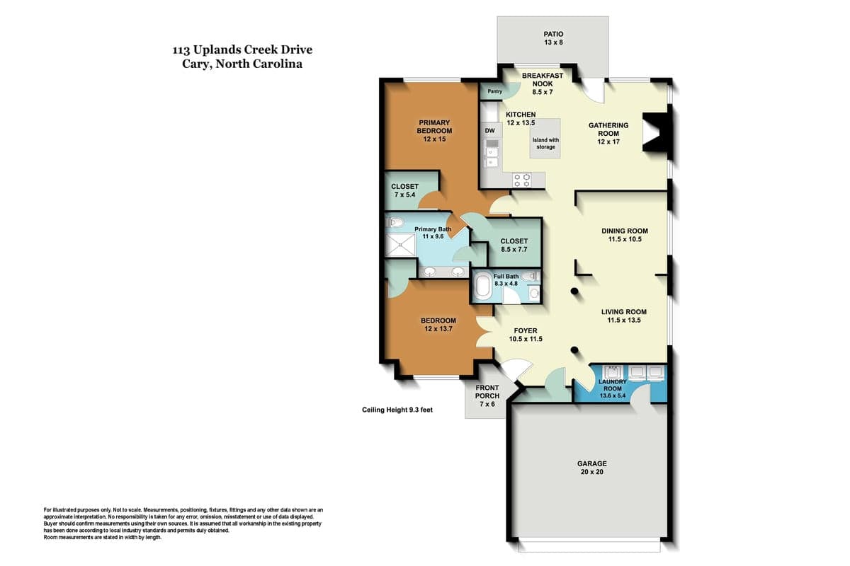 113UplandsCreek_floorplan.jpg - 113 Uplands Creek Drive, Cary, NC 27519