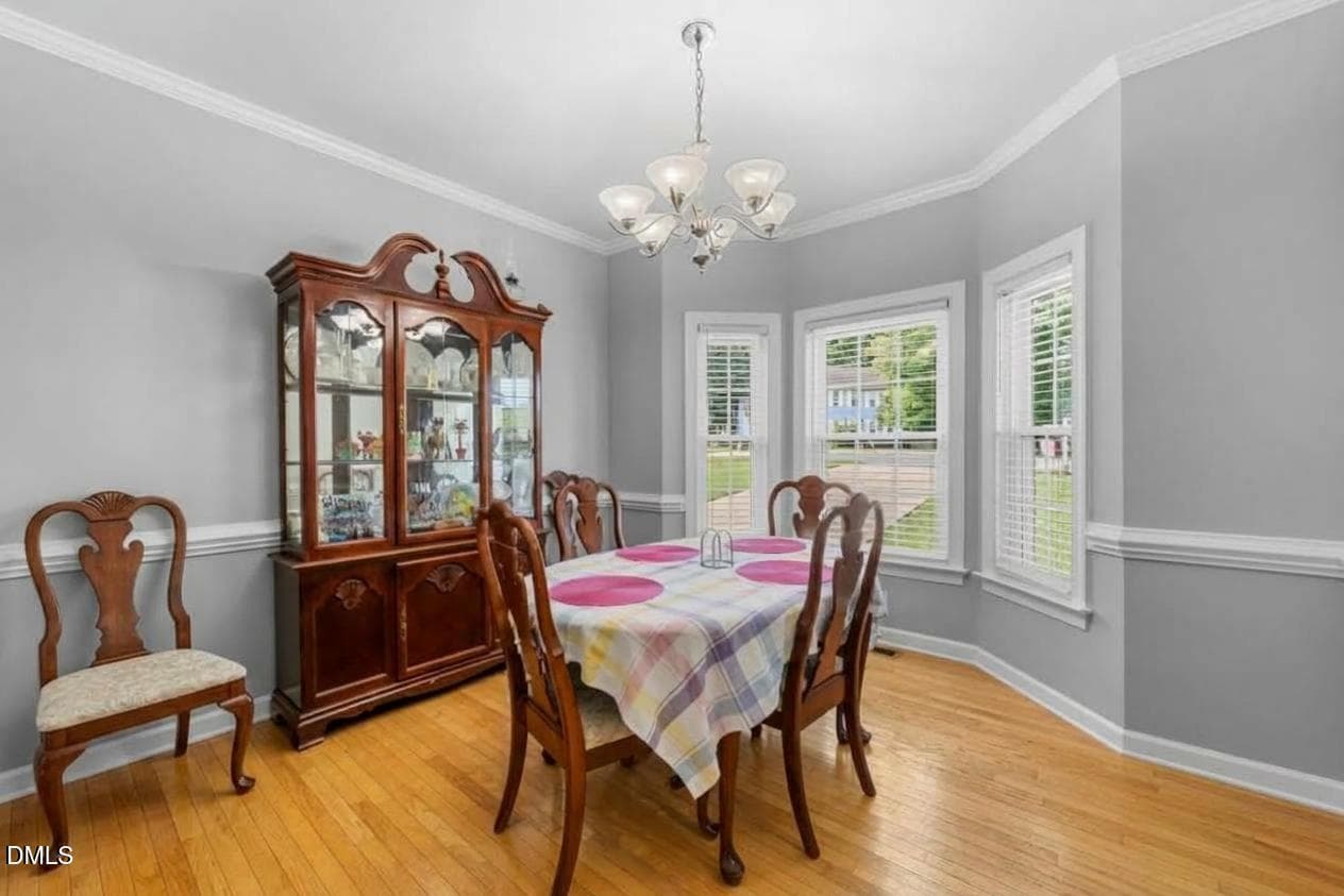 Formal Dining Room with Bay Windows - 5609 Paces Ferry Drive, Durham, NC 27712