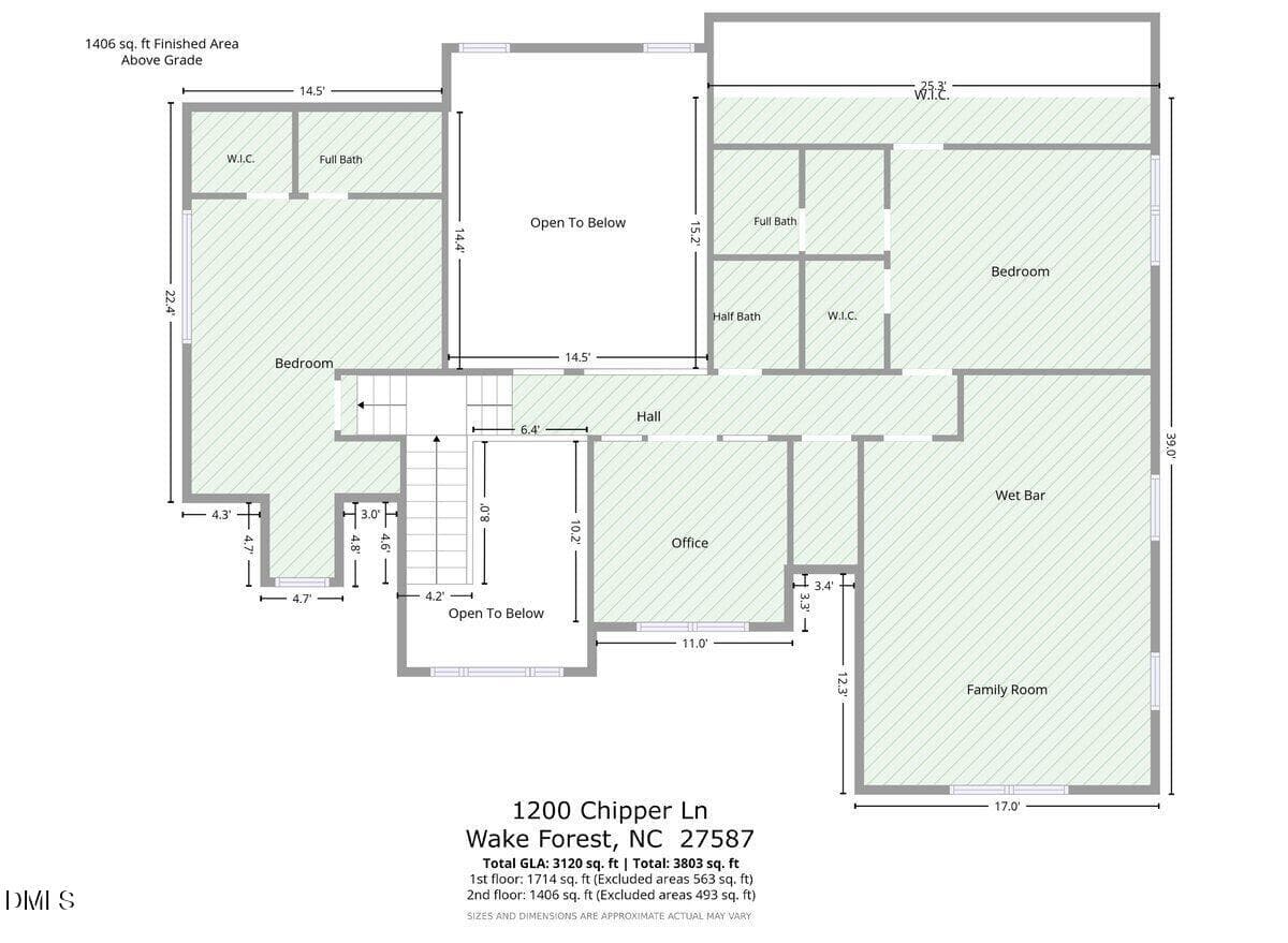 2nd floor plan - 1200 Chipper Lane, Wake Forest, NC 27587