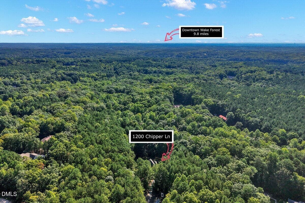 Distance to WF Downtown - 1200 Chipper Lane, Wake Forest, NC 27587