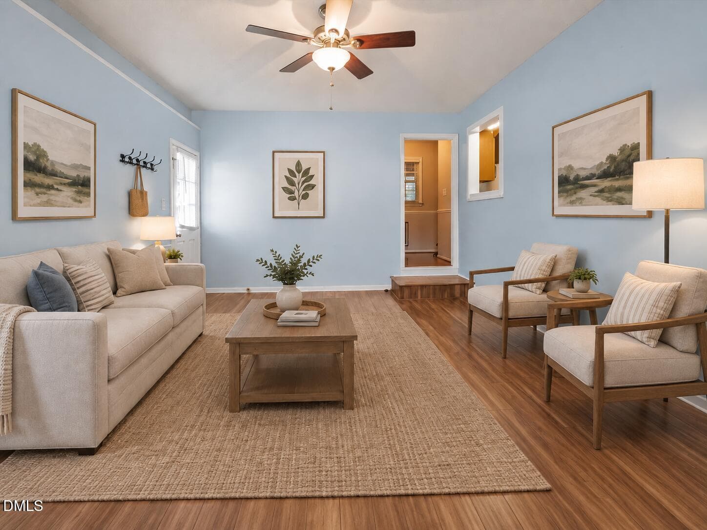 virtually enhanced living room - 105 Stratford Drive, Wendell, NC 27591