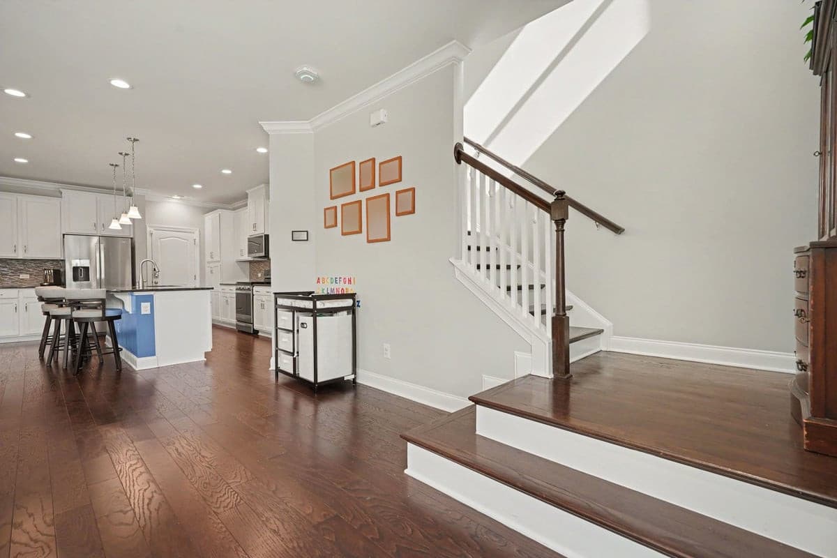 wood treads stairs - 1115 Lotus Lilly Drive, Durham, NC 27713
