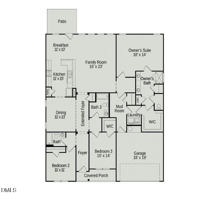 Floor Plan - 66 Reedy Branch Lane, Lillington, NC 27546