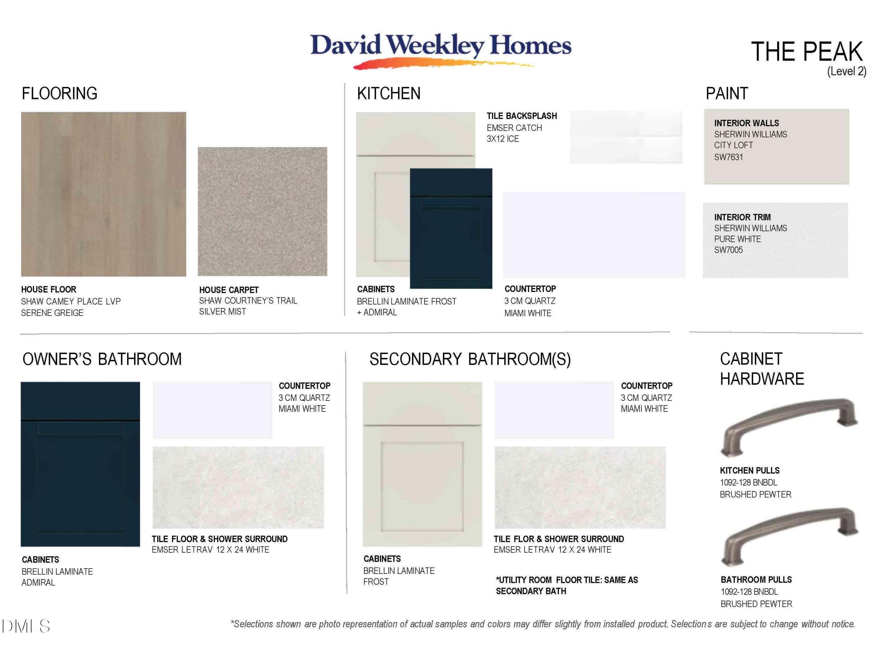Design Board - The Peak - 46 Tranquility Way, Fuquay Varina, NC 27526