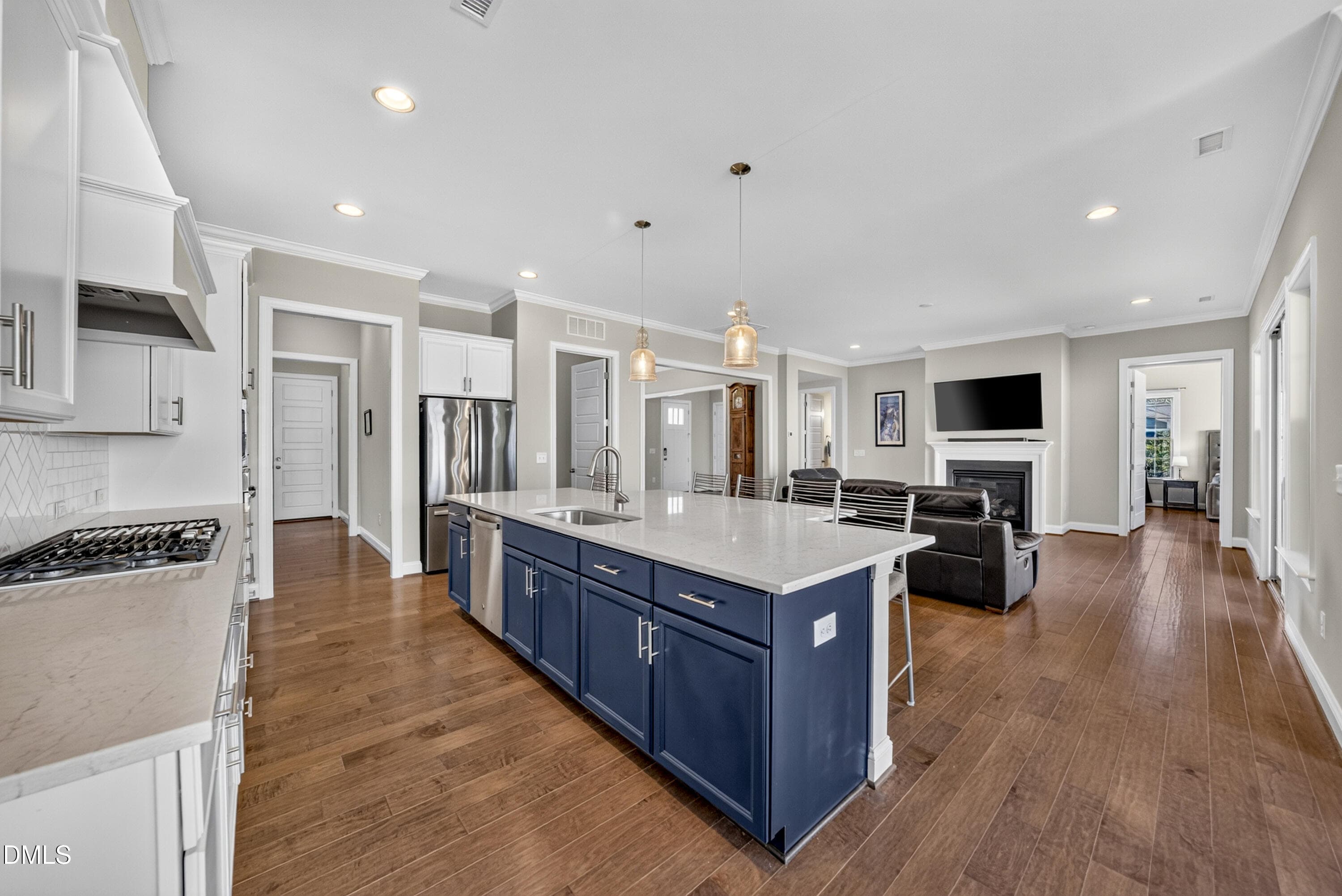 Kitchen, island and cooktop - 1016 Ashcliff Lane, Durham, NC 27703