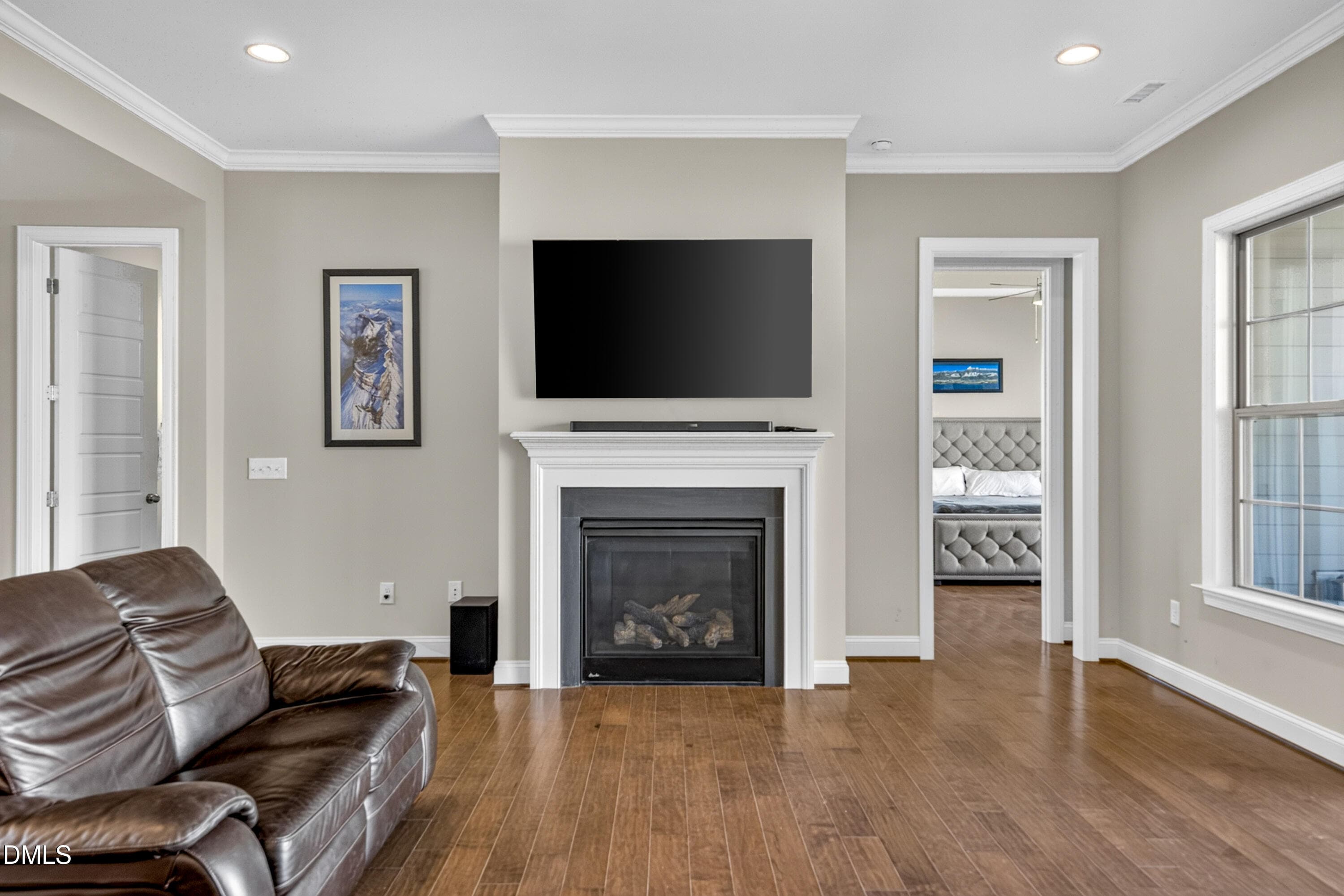 Living room with gas fireplace - 1016 Ashcliff Lane, Durham, NC 27703