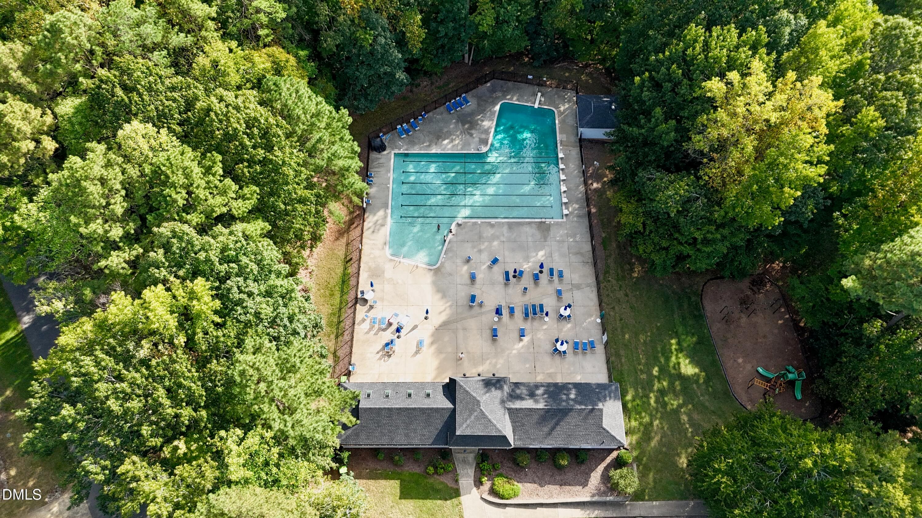 Community Pool Aerial Image - 12416 Whartons Way, Raleigh, NC 27613