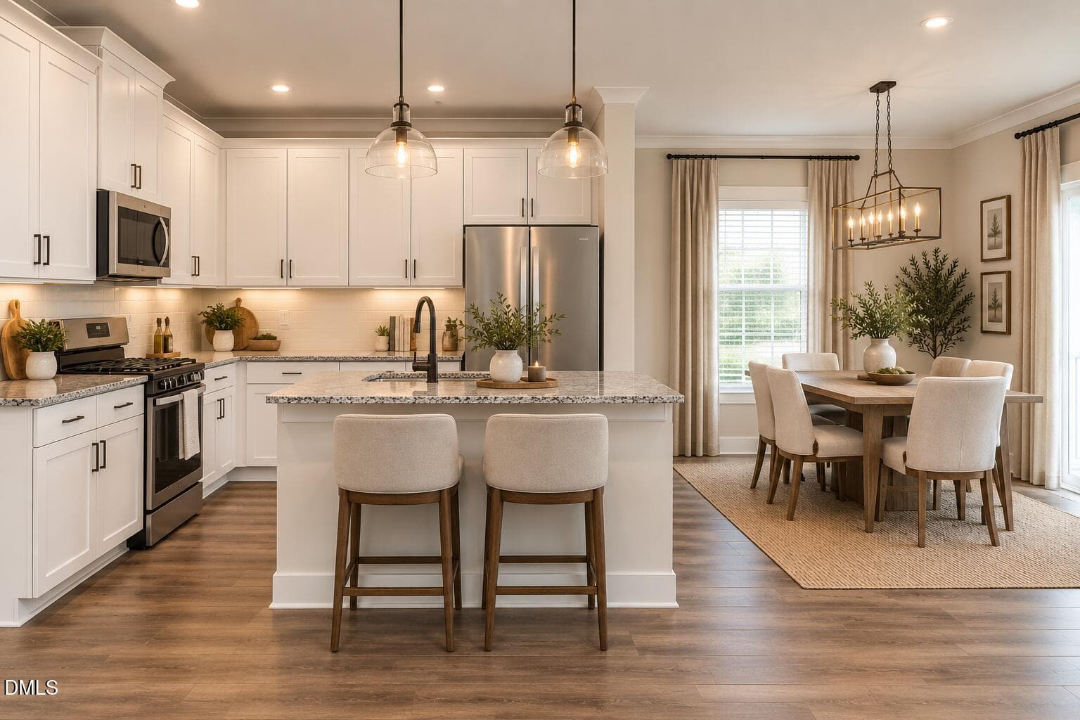 Palmer kitchen and dinning room - 206 Custer Drive, Mebane, NC 27302