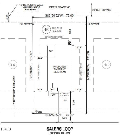 MID 15 Plot Plan - 11637 Salers Loop 15, Middlesex, NC 27557, Middlesex