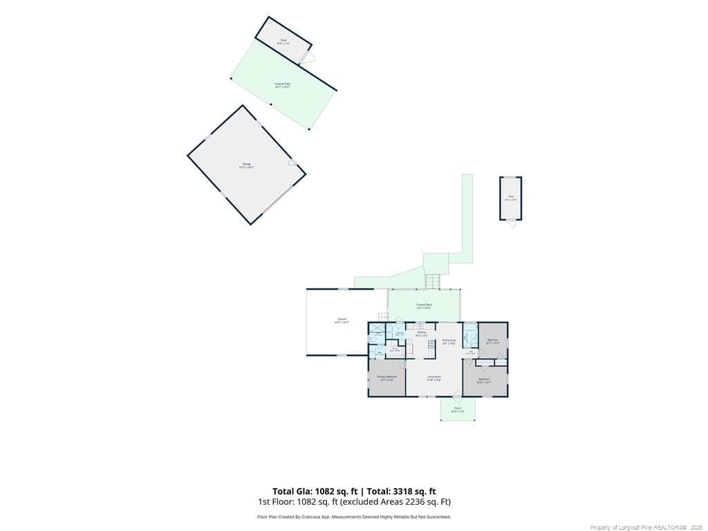 Sketch of home and accessory buildings - 5110 Old US 421, Lillington, NC 27546