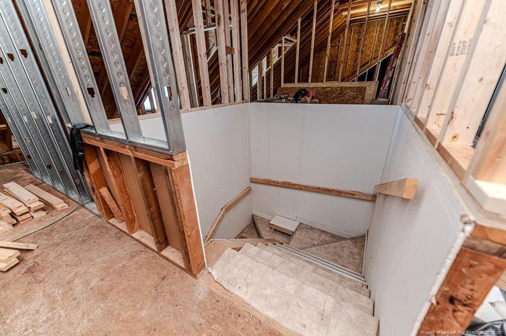 Stairwell view to Upper Level - 10110 NC 27 Highway W, Lillington, NC 27546