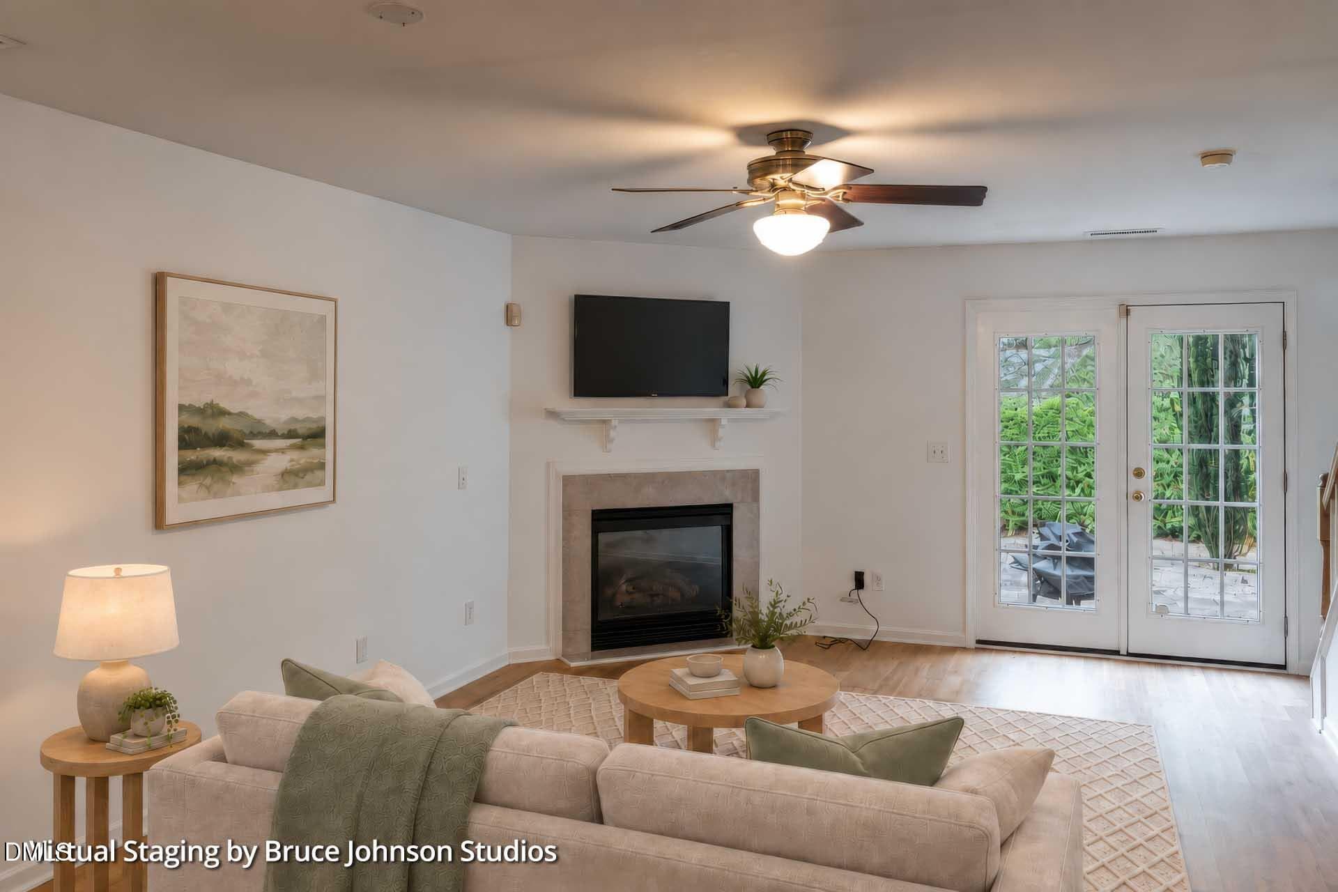 family room virtually staged - 2641 Vega Court, Raleigh, NC 27614