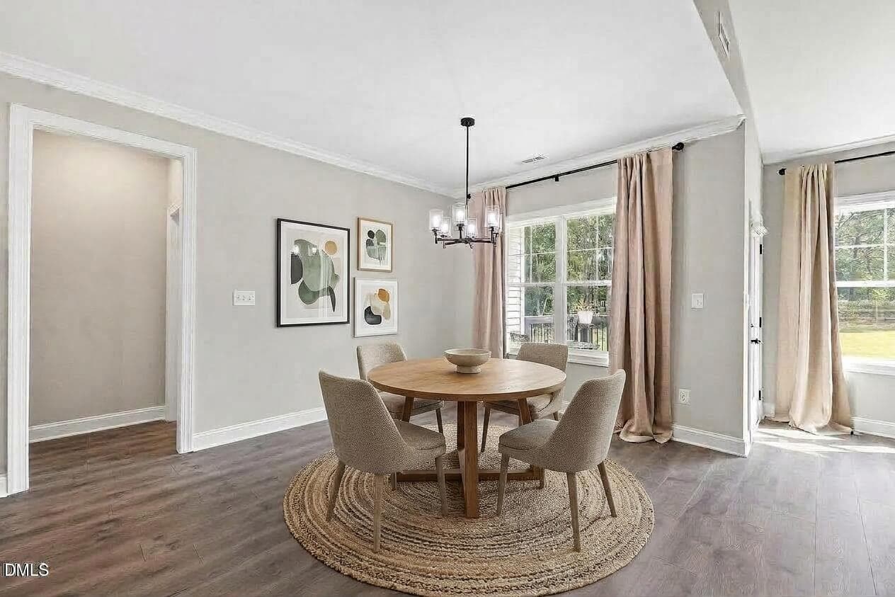 Dining table full view - 240 Sourgum Court, Zebulon, NC 27597