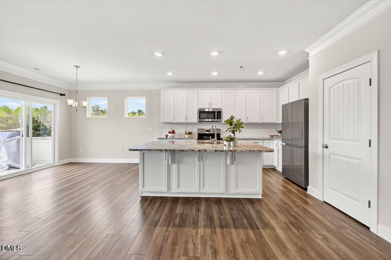 Kitchen without Dining Table or curtains - 4324 Beckel Road, Willow Springs, NC 27592