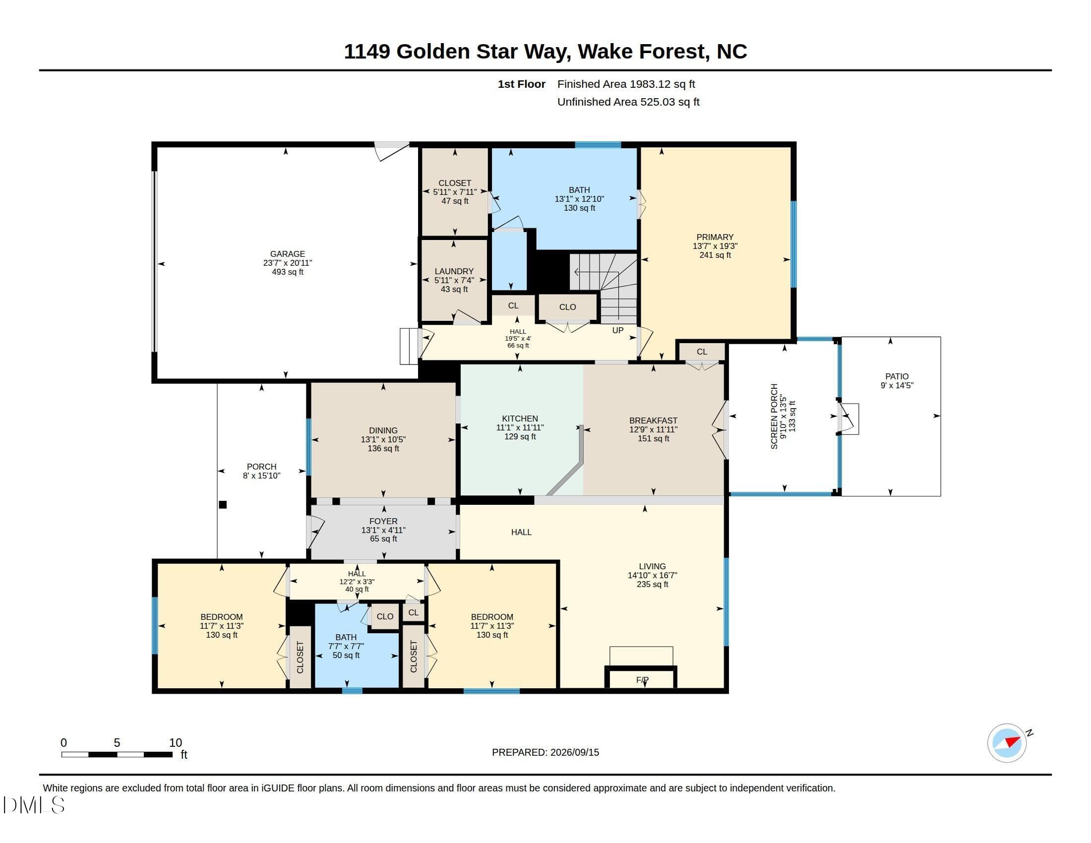 1st floor - 1149 Golden Star Way, Wake Forest, NC 27587