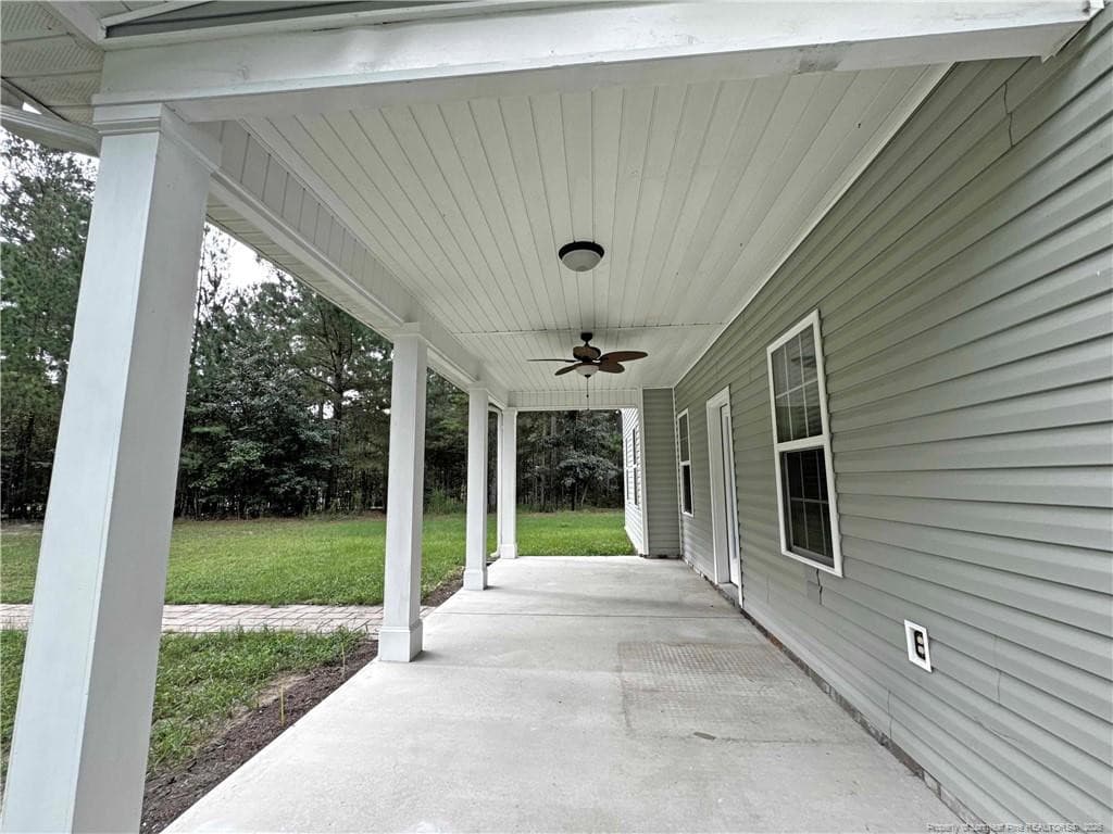 Covered Back Patio - 265 Dewey Drive, Vass, NC 28315