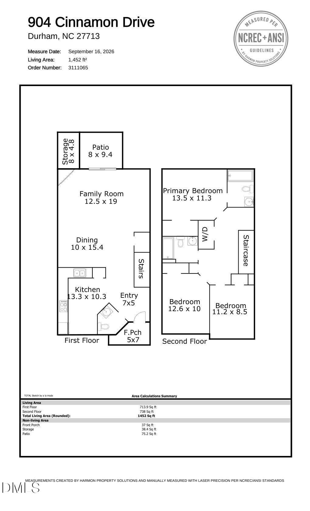 Floor Plan - 904 Cinnamon Drive, Durham, NC 27713