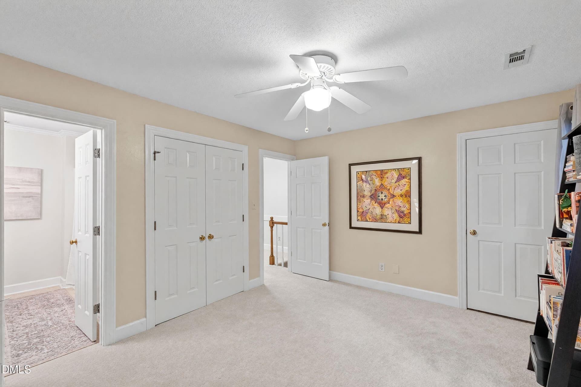 Bedroom 2 with walk-up attic - 129 Hedgerow Court, Cary, NC 27513
