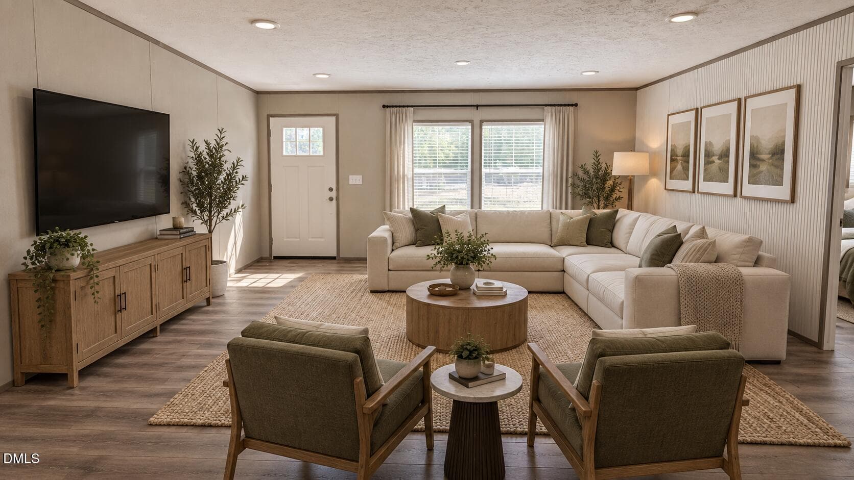 Living Room Staged - 1814 J P Road, Whitakers, NC 27891
