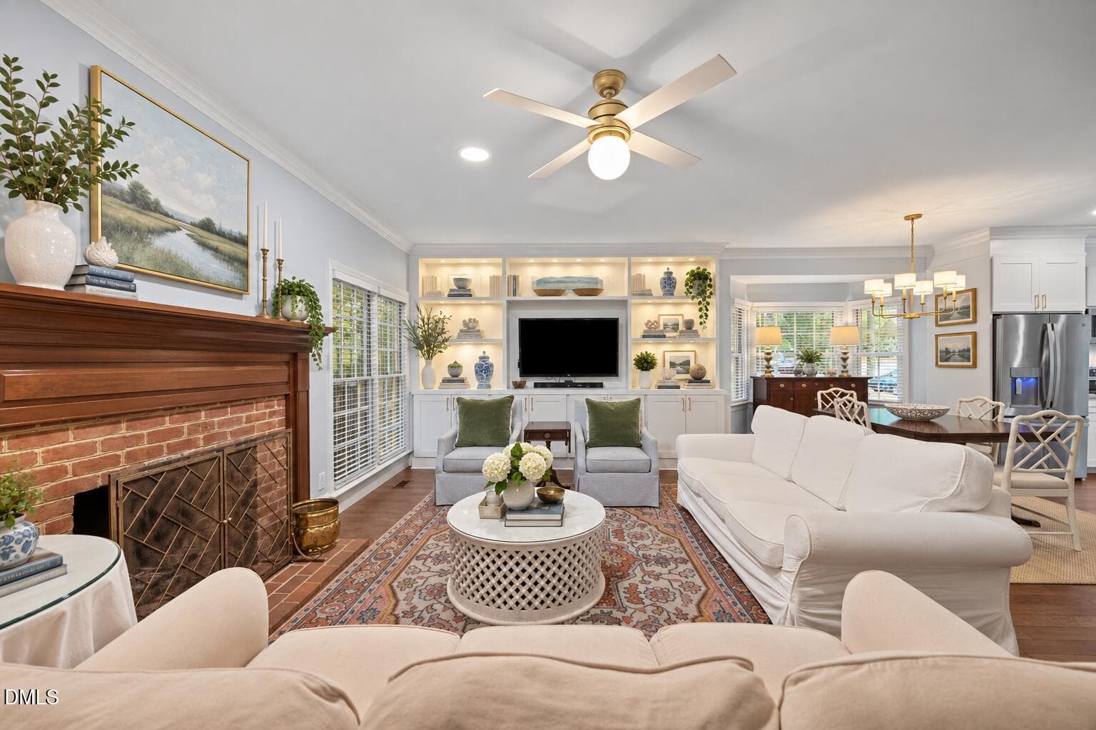 Brick Surround Fireplace - 562 Weathergreen Drive, Raleigh, NC 27615