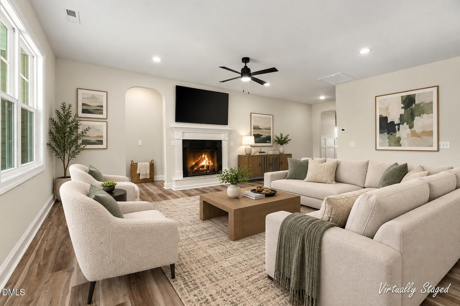 Virtually Staged LR - 14 Kizzy Drive (lot 9), Selma, NC 27576