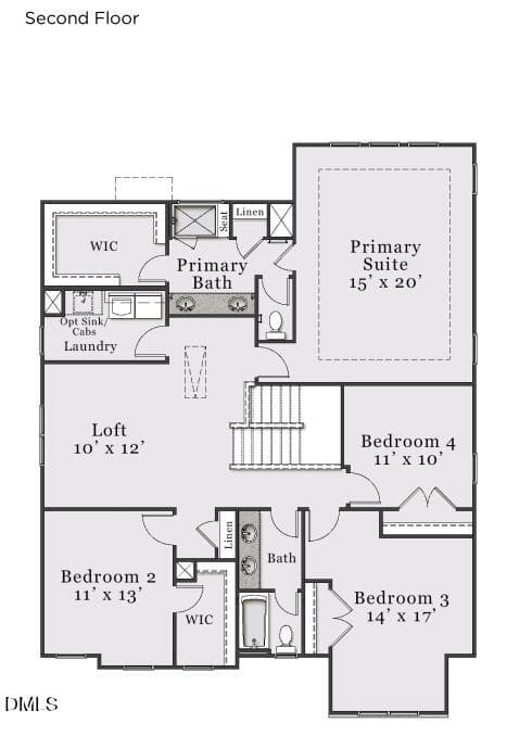 HP58 Watauga Second Floor Plan - 2004 Upland Lane, Durham, NC 27712