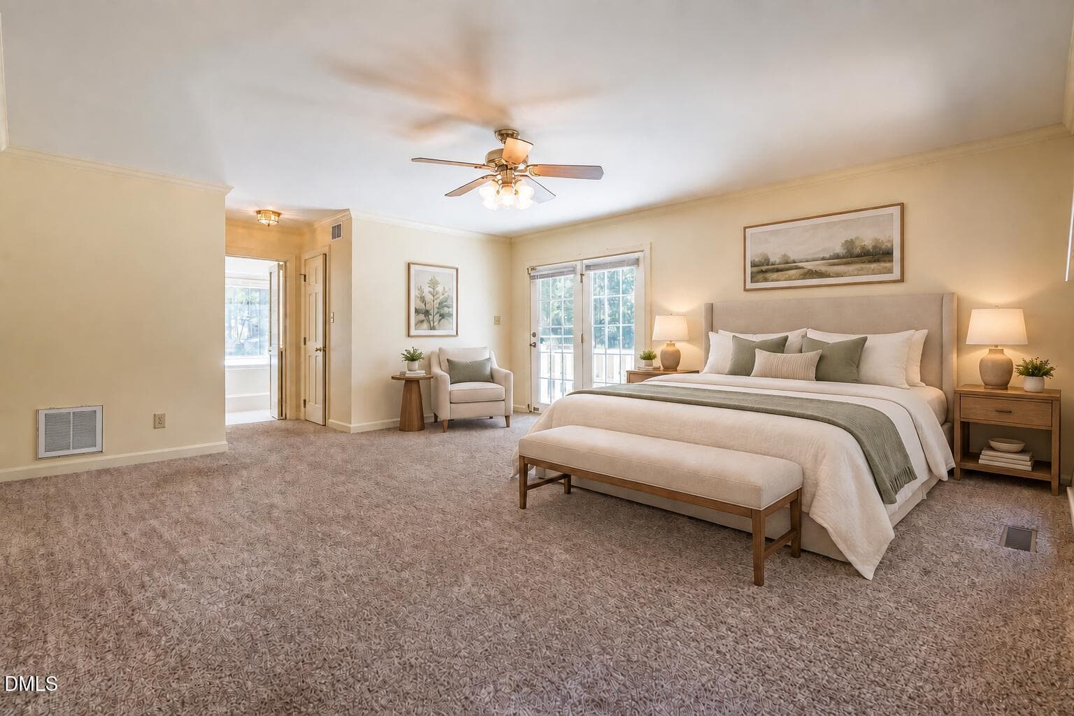 Master Bedroom -virtually staged - 4508 Rogers Road, Durham, NC 27703