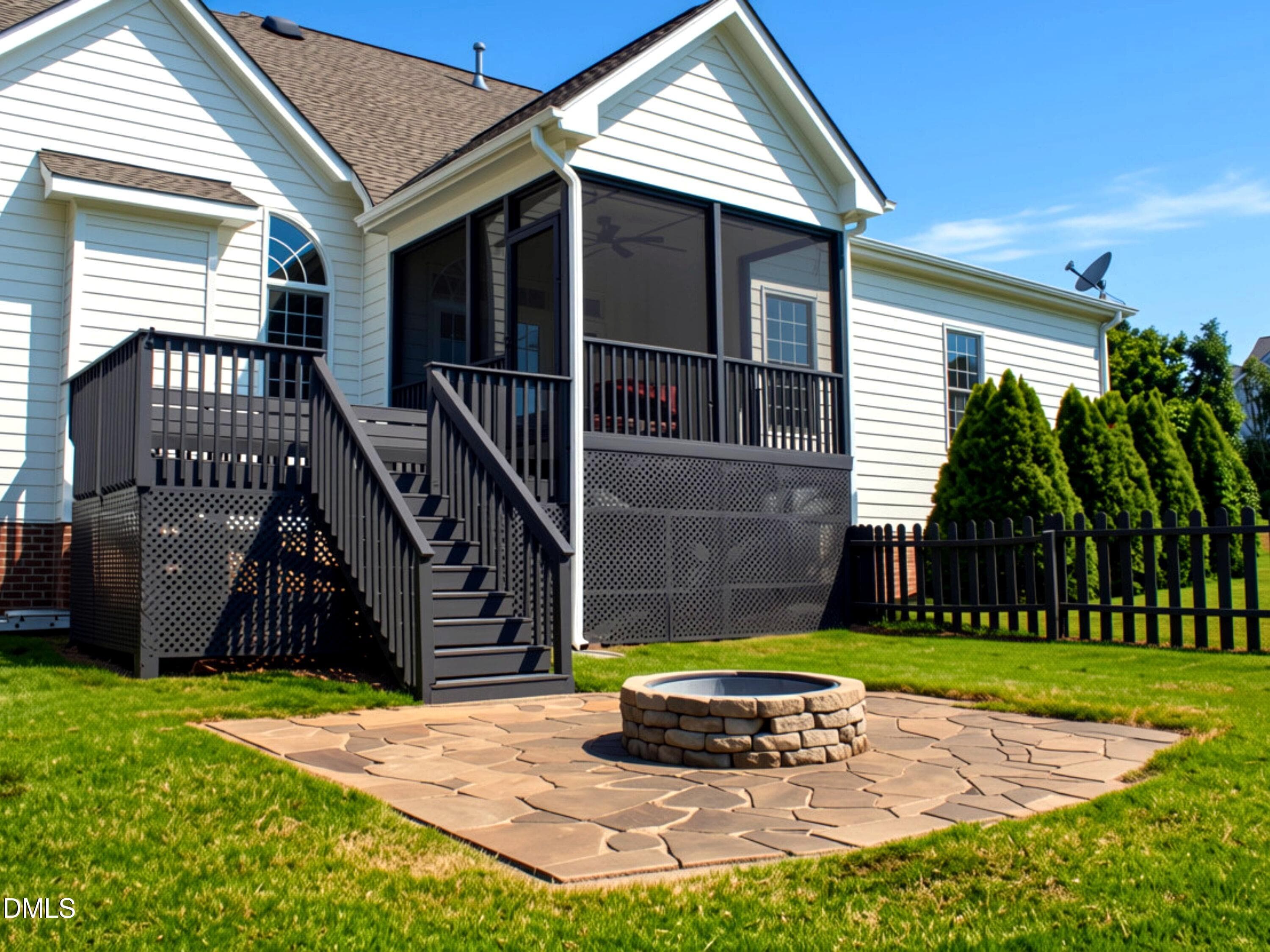 Deck and Firepit - 3100 Donlin Drive, Wake Forest, NC 27587
