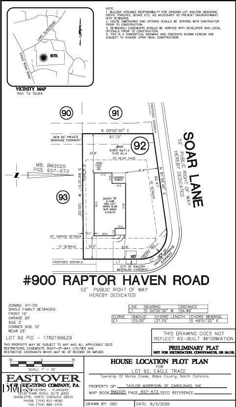 Plot Plan - 900 Raptor Haven Road, Wendell, NC 27591