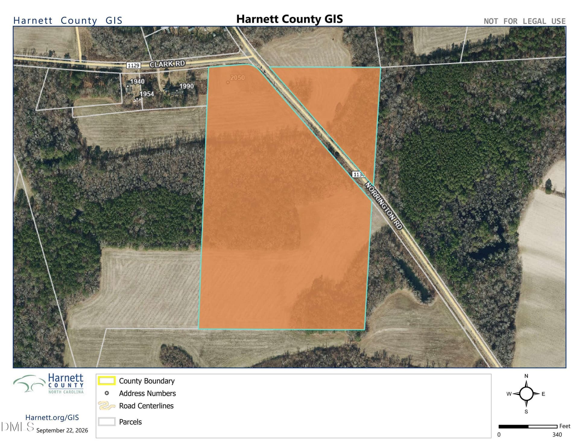Harnett County GIS Map of 2050 Clark Roa - 2050 Clark Road, Lillington, NC 27546