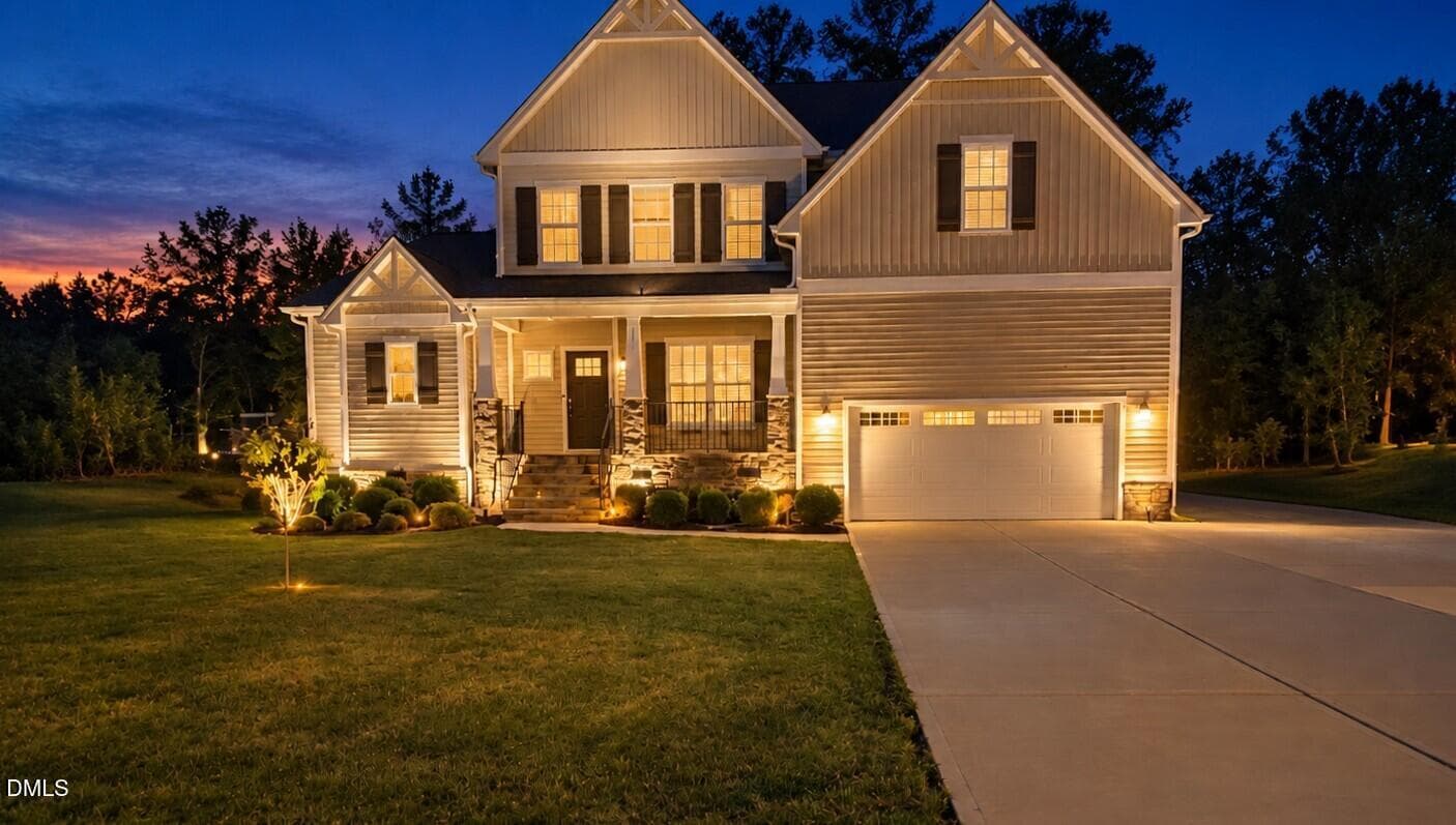 Front dusk lighting - 3824 Watermark Drive, Franklinton, NC 27525, Franklinton
