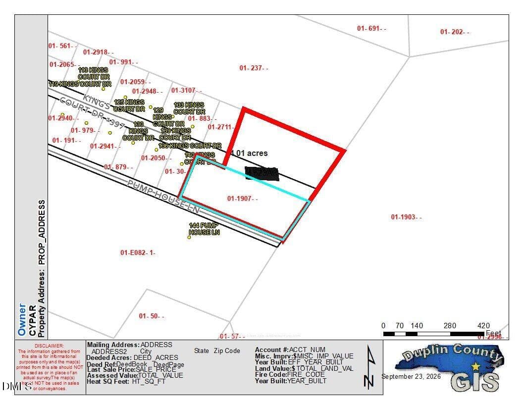 gis map - 0 Off 1305 End Of 1397, Warsaw, NC 28398