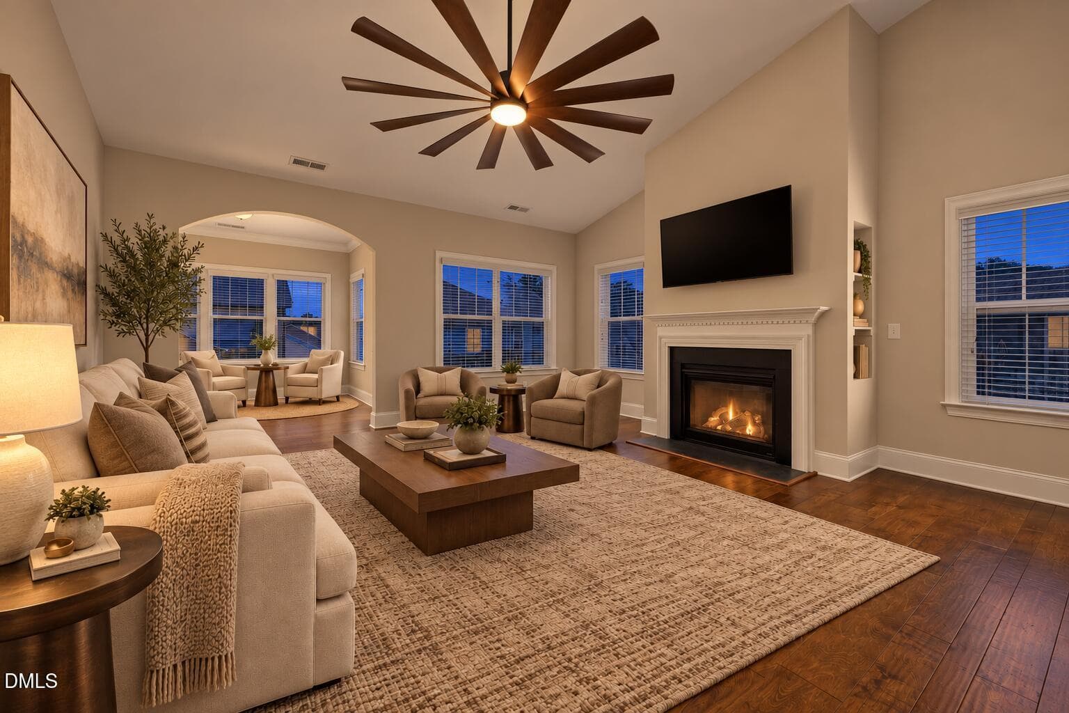 Family Room Dusk - 424 Kings Glen Way, Wake Forest, NC 27587