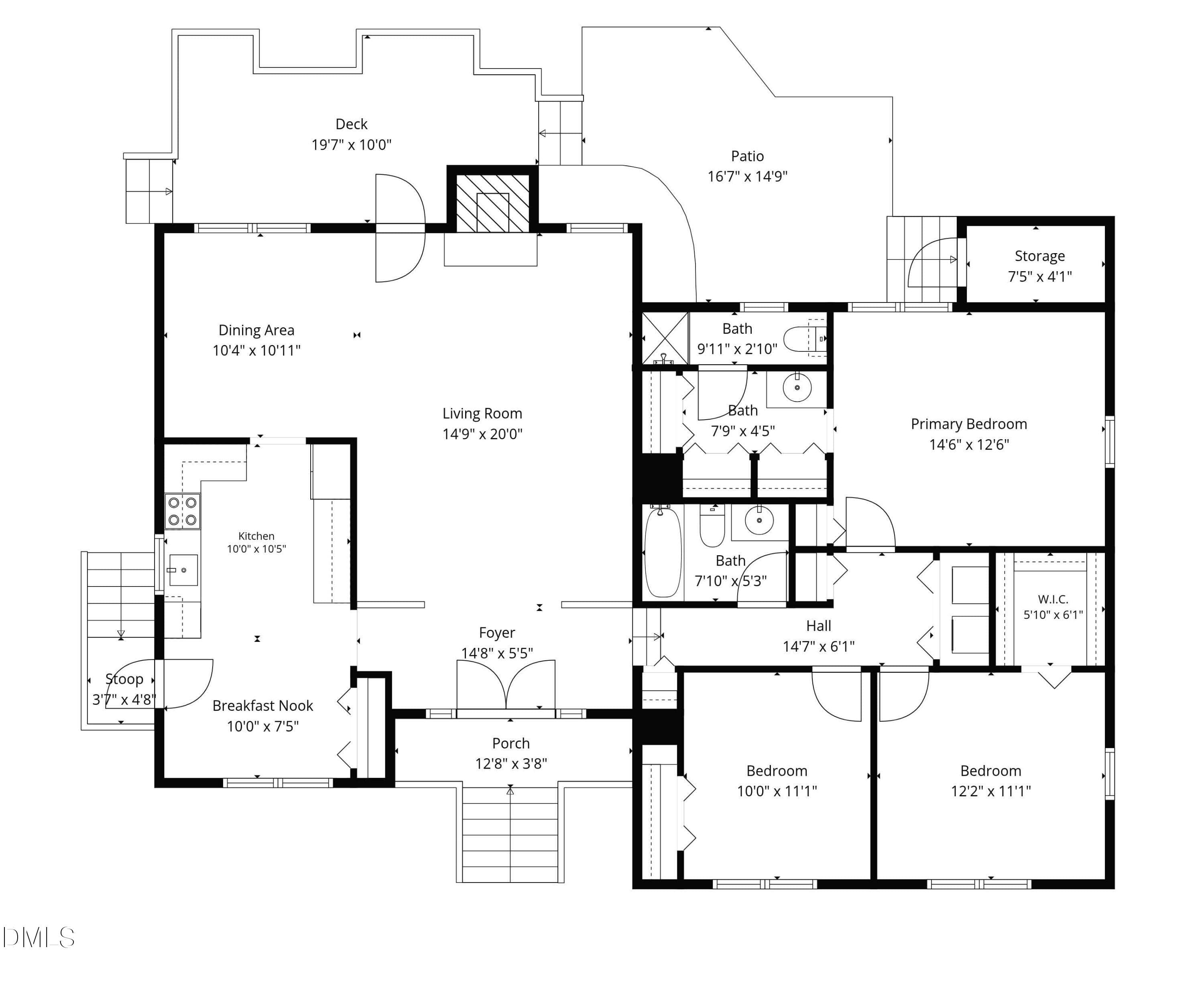 Floor Plan wdim - 5609 Groomsbridge Court, Raleigh, NC 27612
