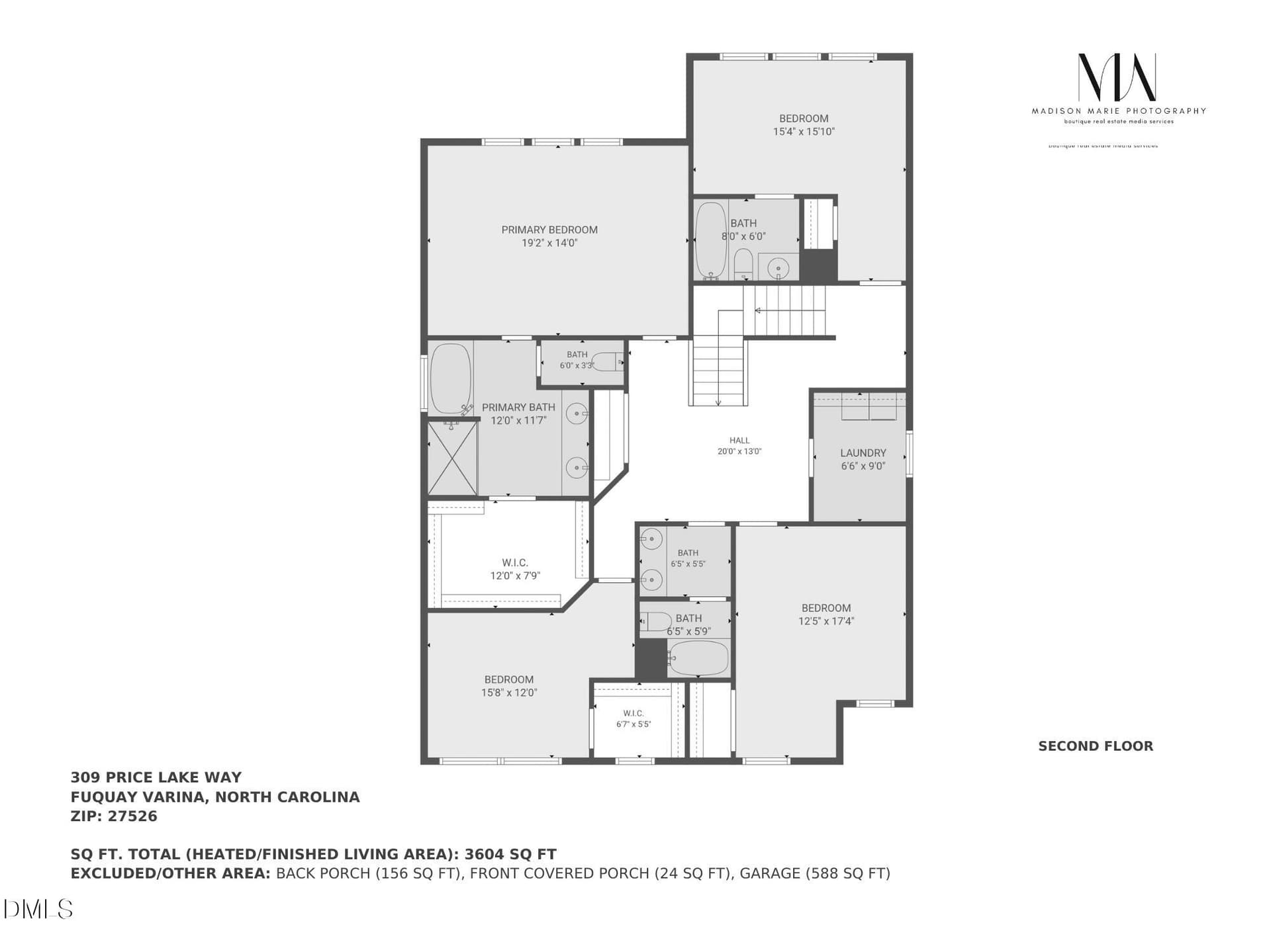 Floor Plan - Second Floor - 309 Price Lake Way, Fuquay Varina, NC 27526