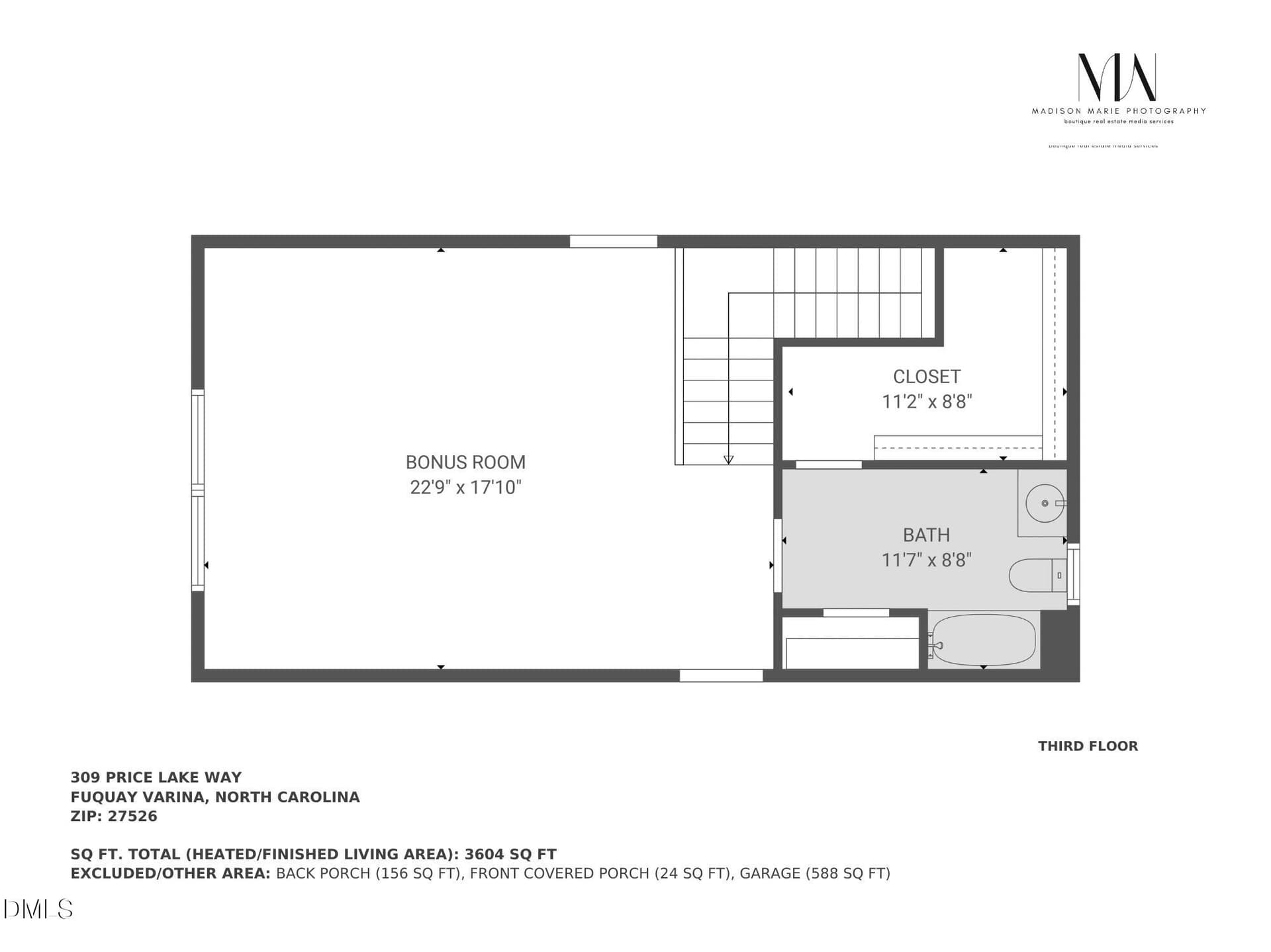 Floor Plan - Third Floor - 309 Price Lake Way, Fuquay Varina, NC 27526