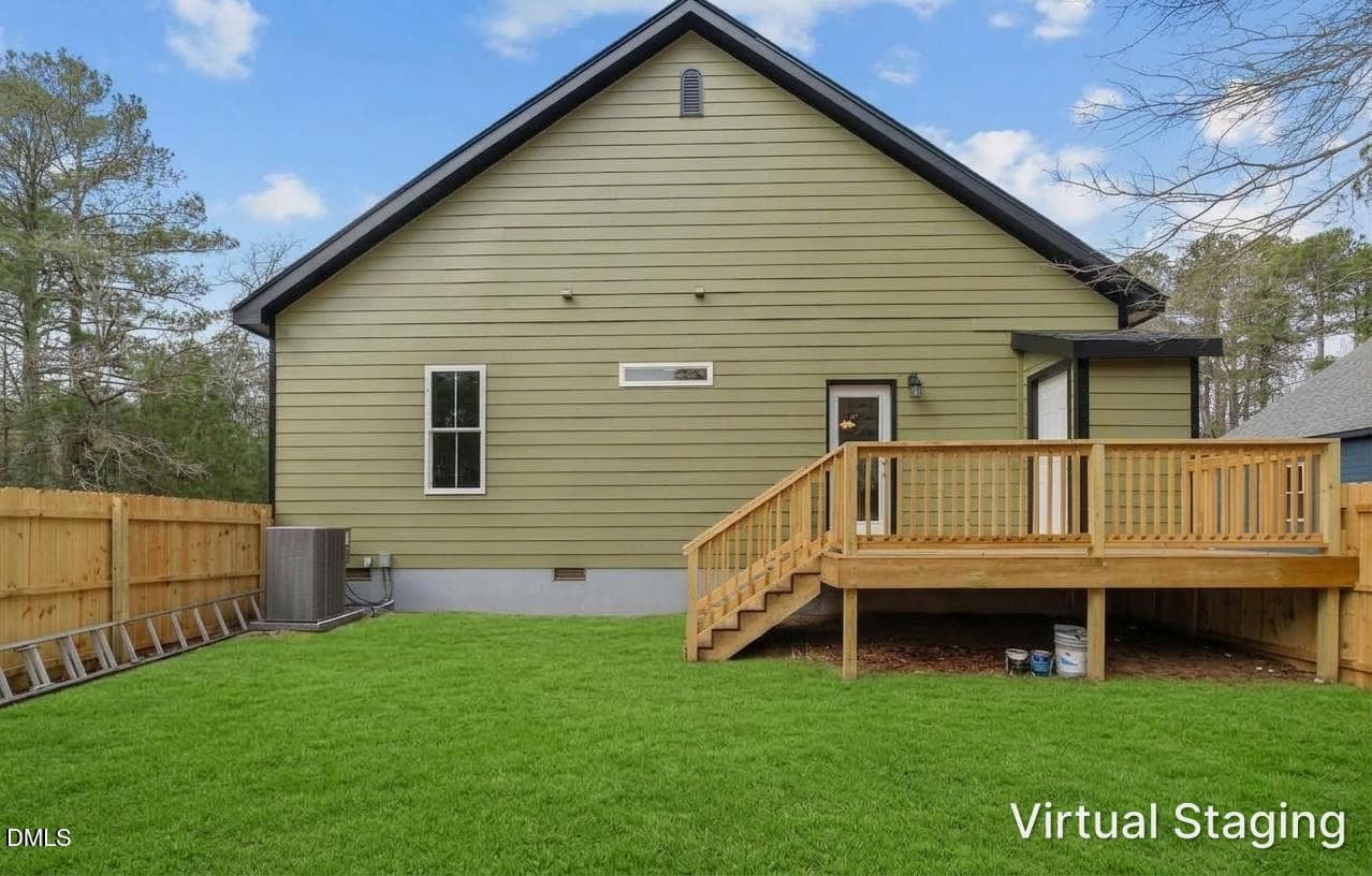 Back Exterior View virtual staging - 151 Creek Bend Drive, Vass, NC 28394