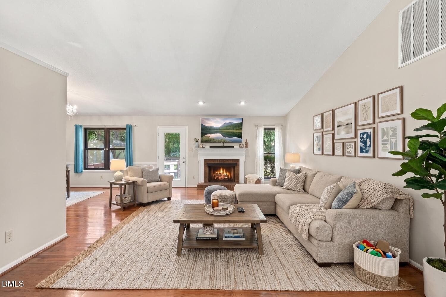 Living Room - Virtually Staged - 5609 Groomsbridge Court, Raleigh, NC 27612