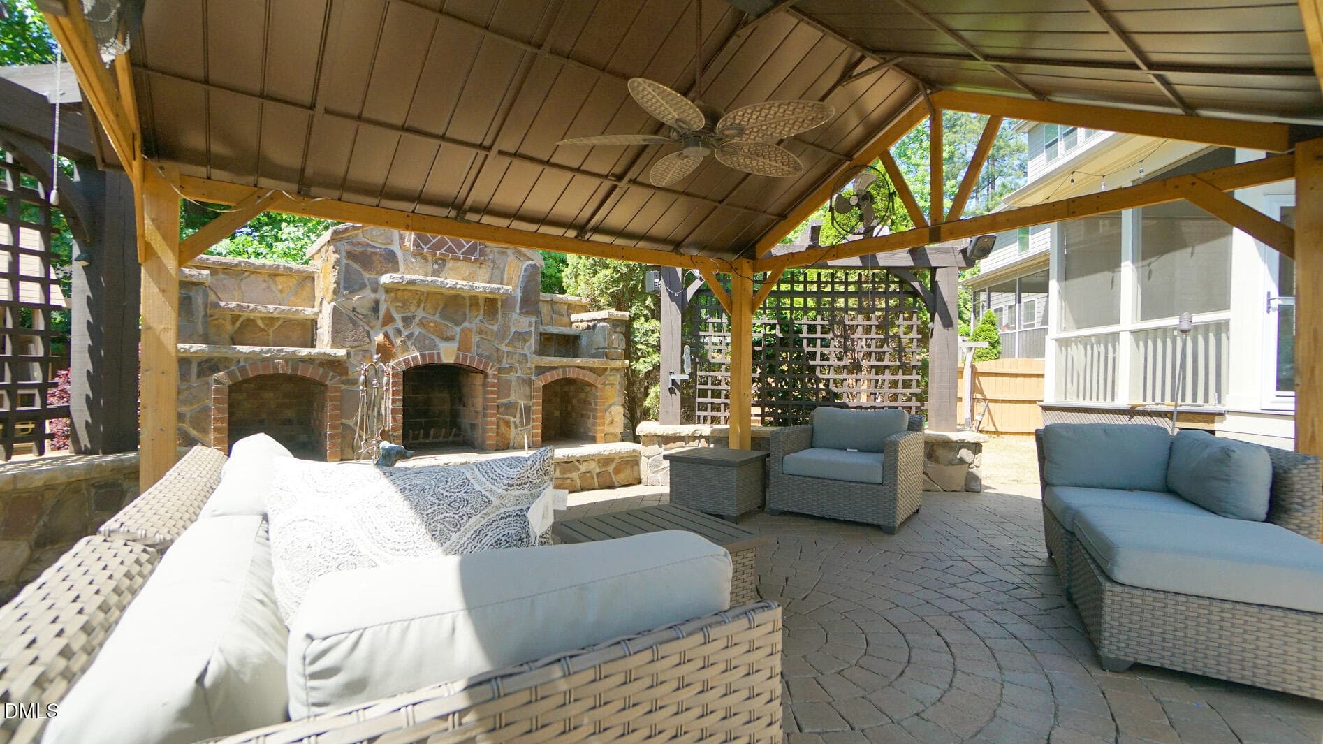 Gazebo with Firepit - 8607 Stonechase Drive, Raleigh, NC 27613