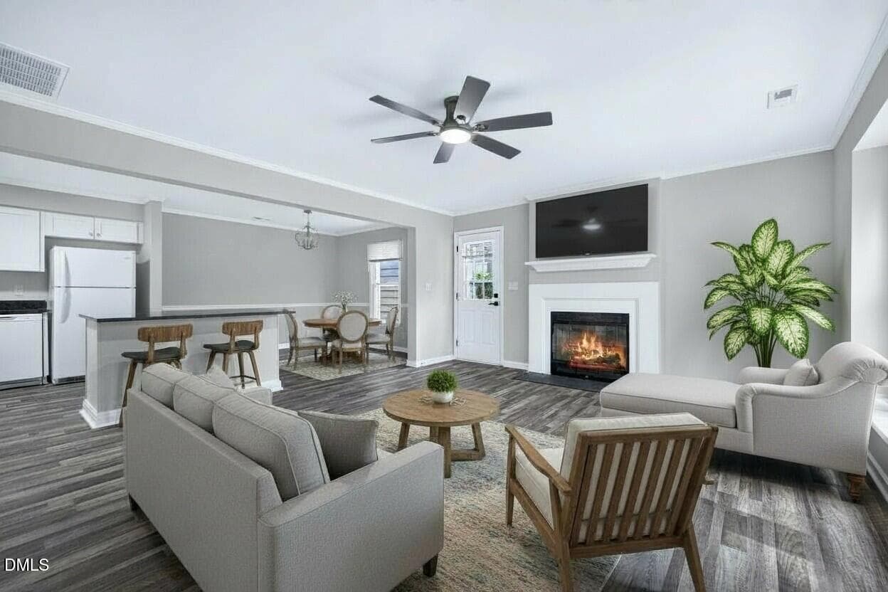 708 Powell Living Room - 708 Powell Drive A, Raleigh, NC 27606