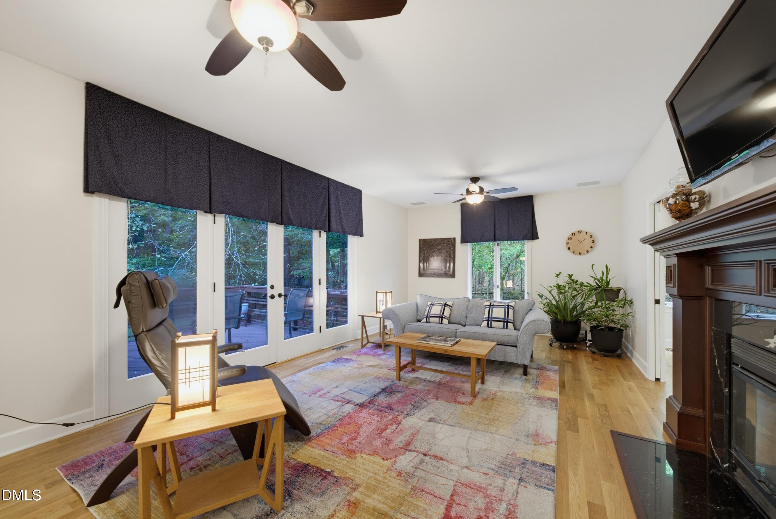 Great room with french doors - 1105 Erins Way Lane, Raleigh, NC 27614