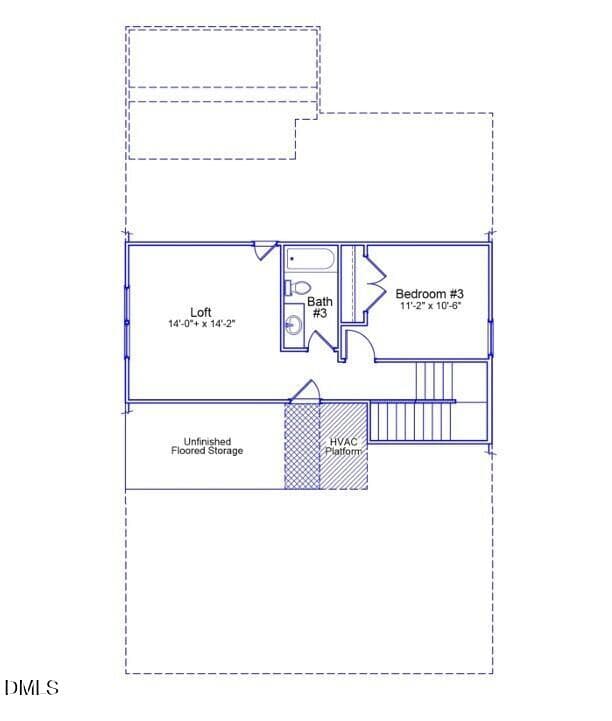 OVS-585 Clark-A Floor Plan - Second Floo - 1016 Greer Mill Grove 585, Durham, NC 27703