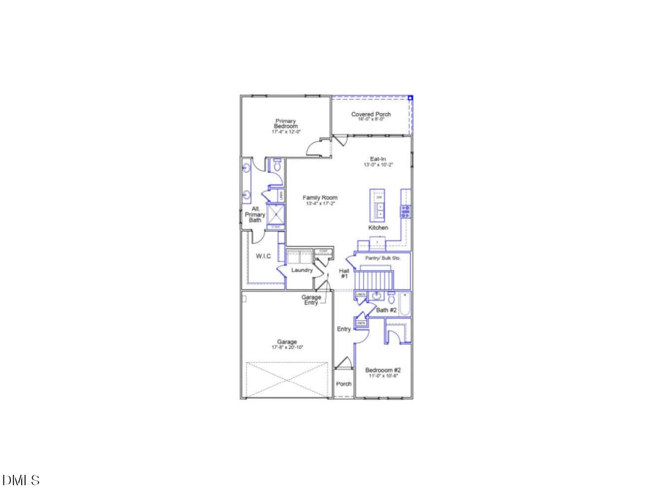 OVS-585 Clark-A Floor Plan - First Floor - 1016 Greer Mill Grove 585, Durham, NC 27703