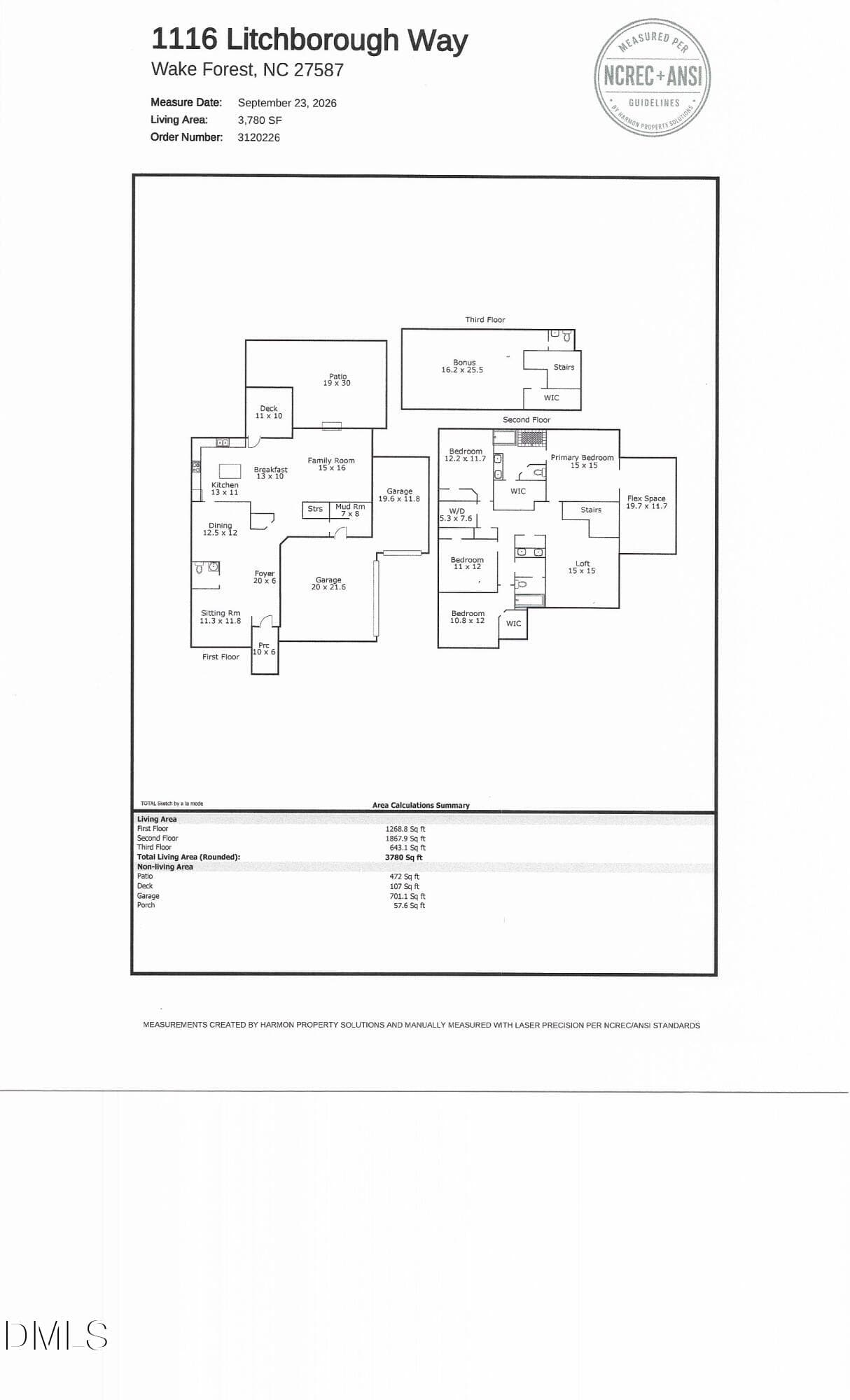 1116 Litchborough Way Floor Plan - 1116 Litchborough Way, Wake Forest, NC 27587