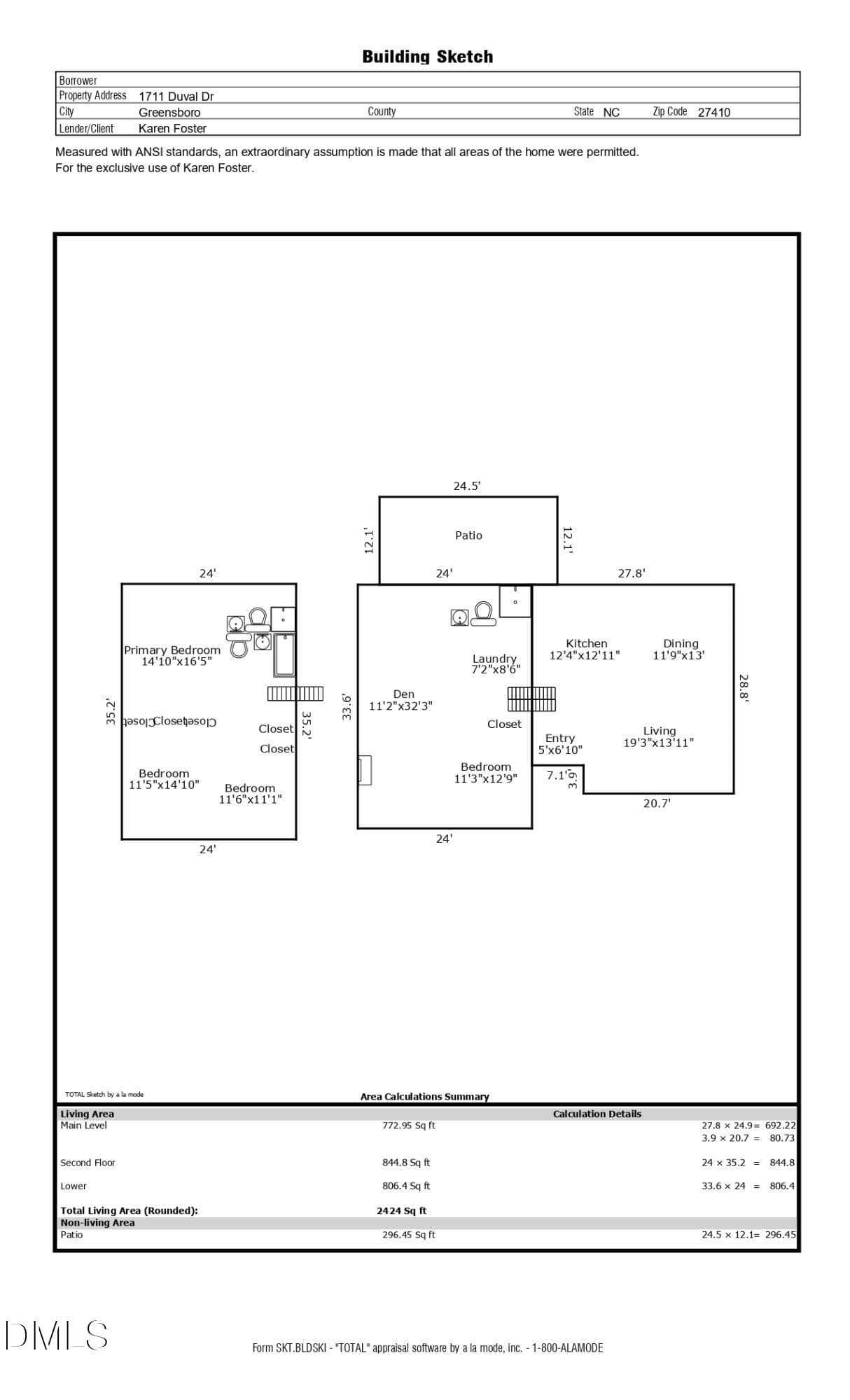 Floor Plan - 1711 Duval Drive, Greensboro, NC 27410