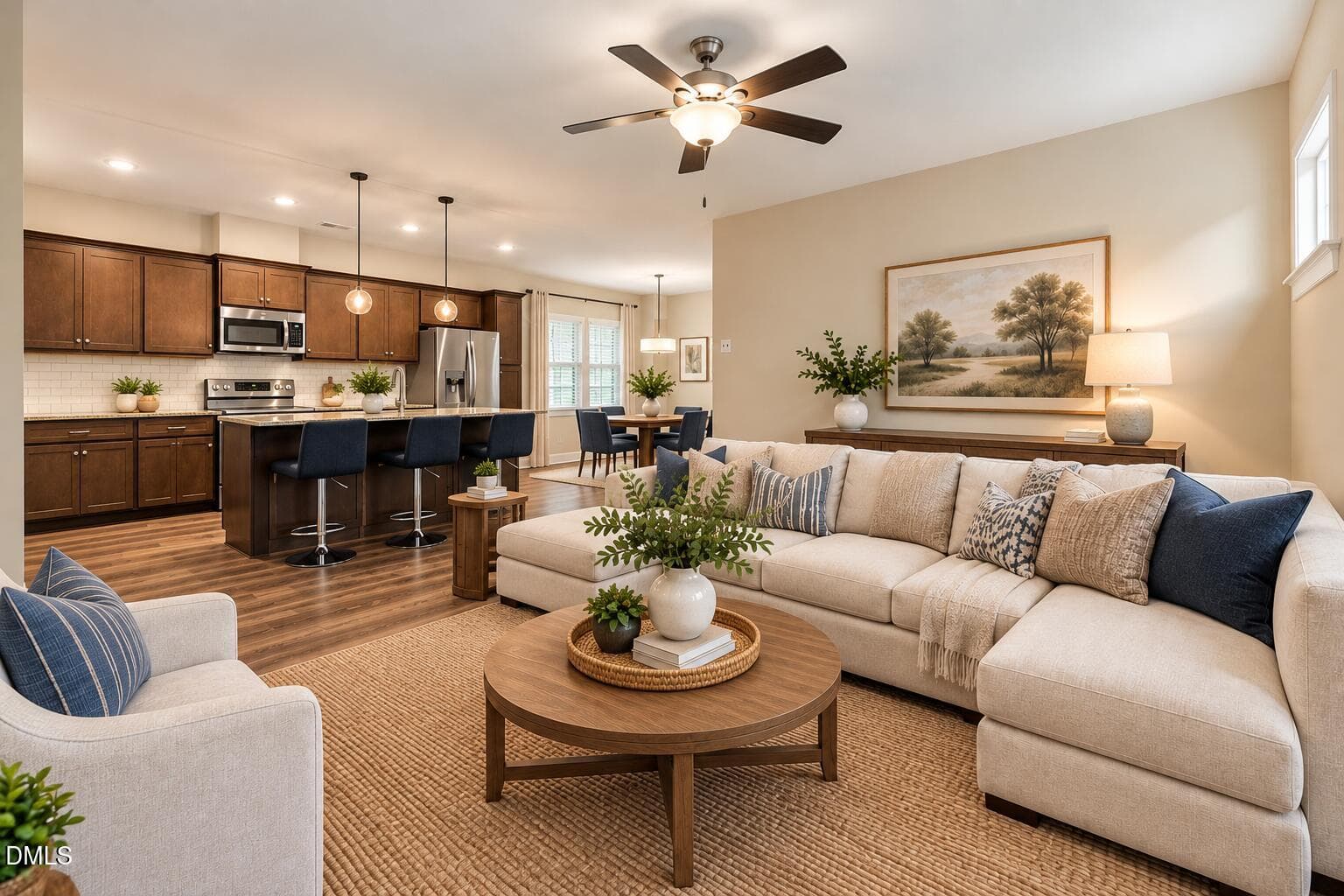 Living Room:Kitchen - 29 Cabarrus Way, Clayton, NC 27527
