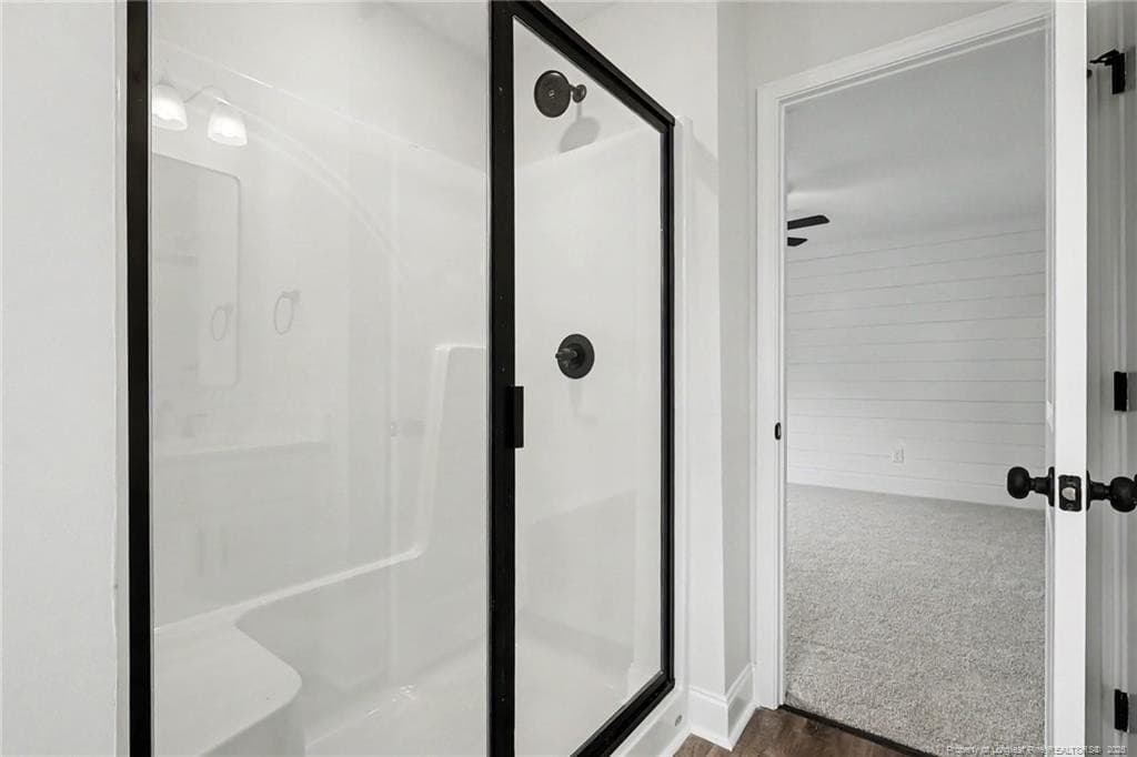 large shower in spacious bathroom - 748 Brown Road, Lillington, NC 28328